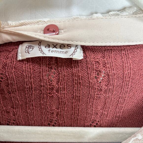 Axes Femme dusty rose cardigan Kawaii J fashion button up romantic - Picture 2 of 6